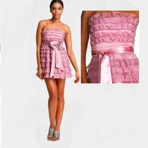 BCBGMAXAZRIA Mignon Purple Ruffle Mini Dress NWT Size 4